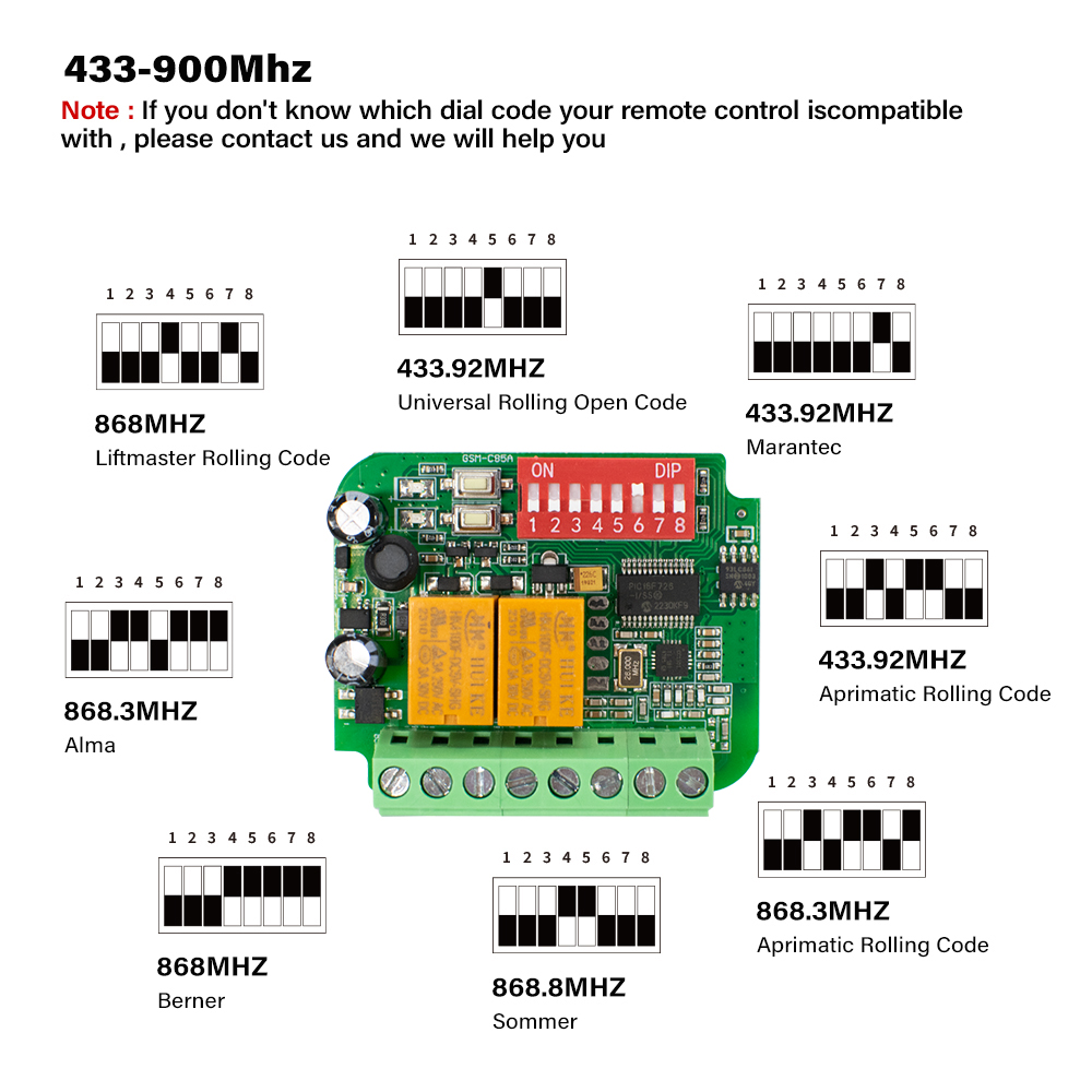 433Mhz Receiver Module - 1-10 adet evrensel garaj alıcısı kapı