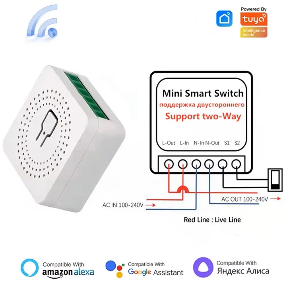 Smart Home Automation Diy - 16A WiFi Akıllı Anahtar, 2 Yönlü