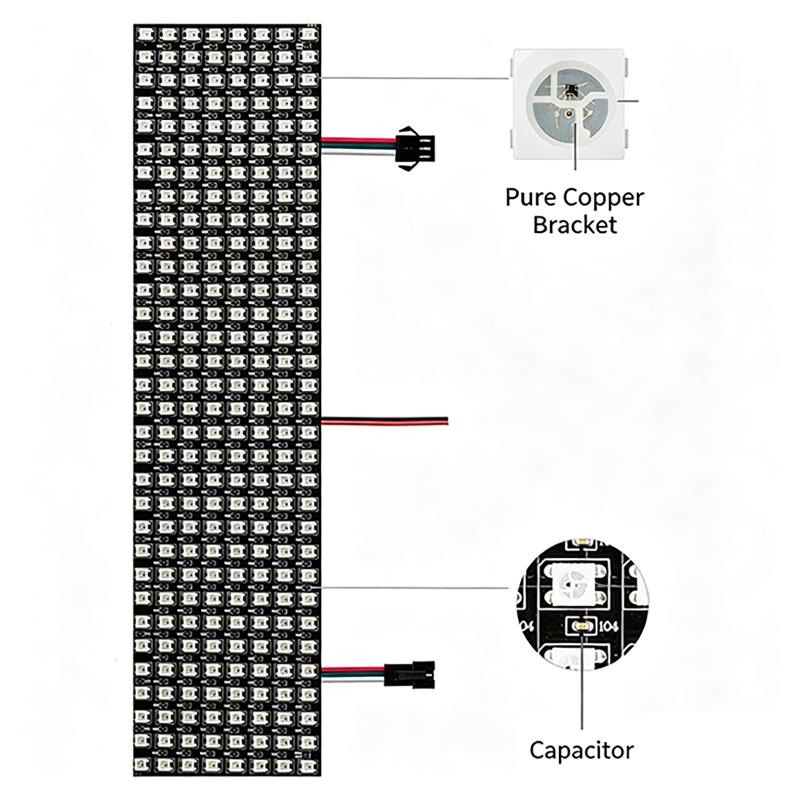 WS2812B Akıllı Piksel Modülü M - Rgb Led Matrix 8X8 incelemesi ve fiyatı