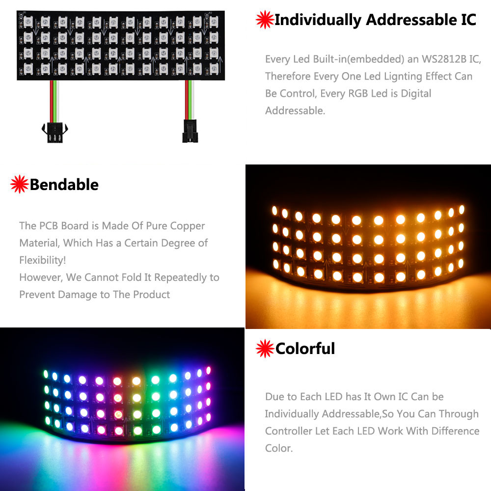 DC5V WS2812B RGB LED Panel Ekr - Rgb Led Matrix 8X8 incelemesi ve fiyatı